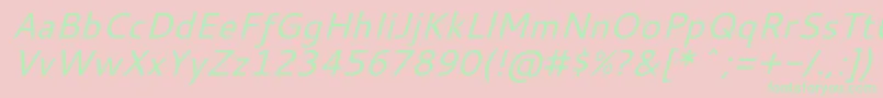 CantarellOblique Font – Green Fonts on Pink Background