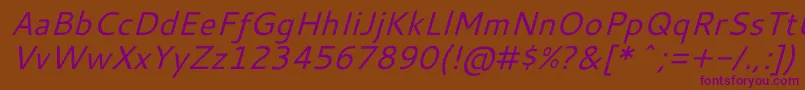 CantarellOblique Font – Purple Fonts on Brown Background