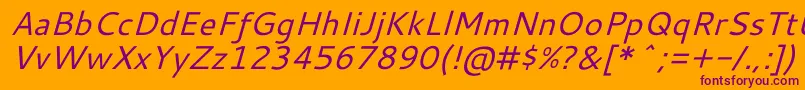 CantarellOblique Font – Purple Fonts on Orange Background