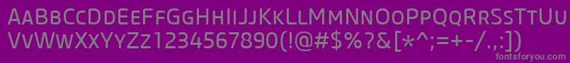 フォントCoreSansMSc45Regular – 紫の背景に灰色の文字
