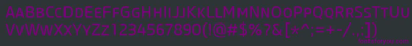 Шрифт CoreSansMSc45Regular – фиолетовые шрифты на чёрном фоне