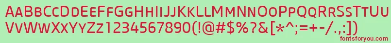 CoreSansMSc45Regular Font – Red Fonts on Green Background