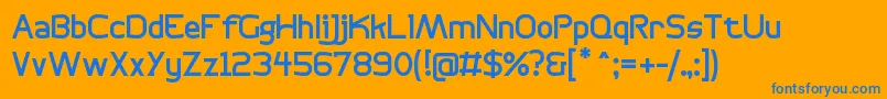 フォントBogotanaRegular – オレンジの背景に青い文字