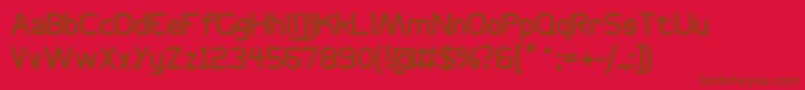 BogotanaRegular-Schriftart – Braune Schriften auf rotem Hintergrund