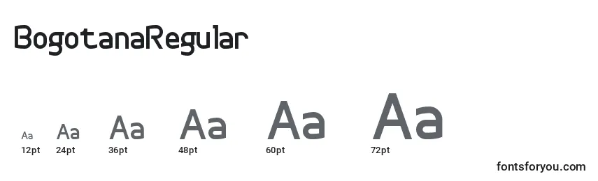 Размеры шрифта BogotanaRegular