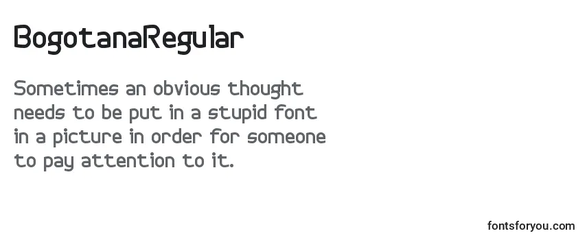 Review of the BogotanaRegular Font