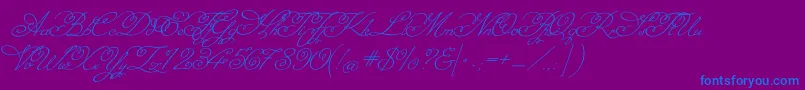 MissfajardoseRegular Font – Blue Fonts on Purple Background