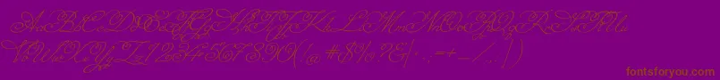 MissfajardoseRegular-Schriftart – Braune Schriften auf violettem Hintergrund