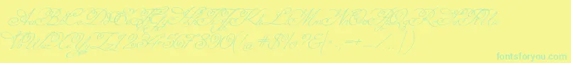MissfajardoseRegular Font – Green Fonts on Yellow Background