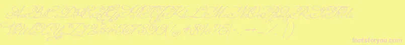 MissfajardoseRegular-Schriftart – Rosa Schriften auf gelbem Hintergrund