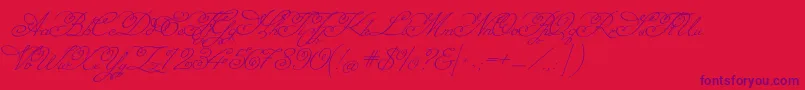 MissfajardoseRegular-Schriftart – Violette Schriften auf rotem Hintergrund