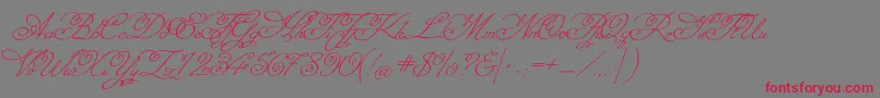 MissfajardoseRegular Font – Red Fonts on Gray Background