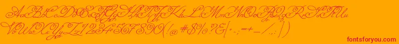 MissfajardoseRegular-Schriftart – Rote Schriften auf orangefarbenem Hintergrund