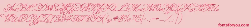 MissfajardoseRegular Font – Red Fonts on Pink Background