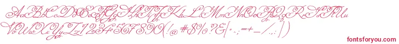 MissfajardoseRegular Font – Red Fonts on White Background