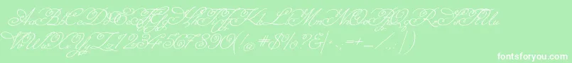 Fonte MissfajardoseRegular – fontes brancas em um fundo verde