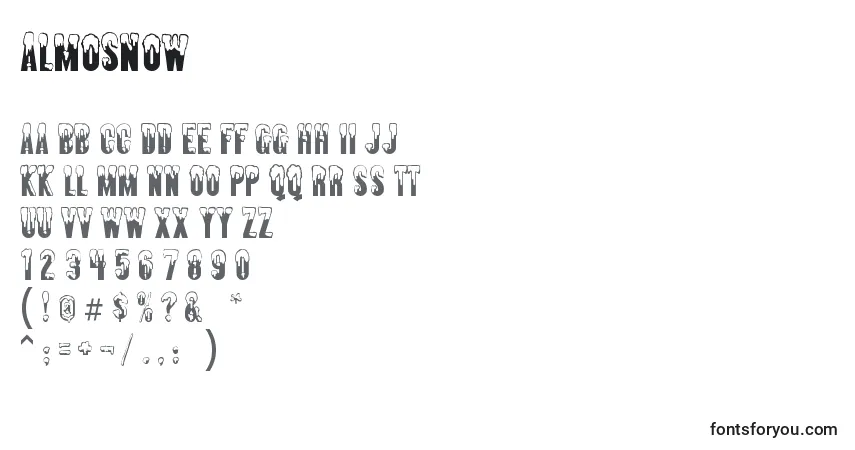 Schriftart Almosnow – Alphabet, Zahlen, spezielle Symbole