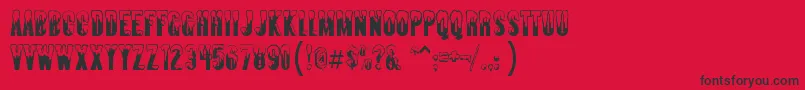 Almosnow Font – Black Fonts on Red Background