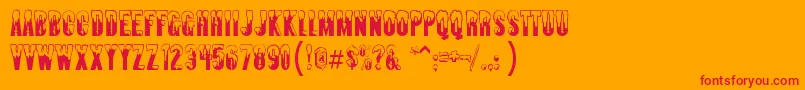 Almosnow Font – Red Fonts on Orange Background