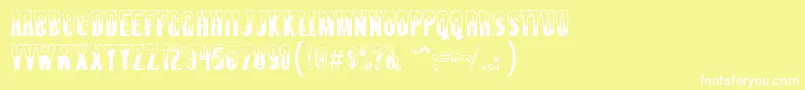 Almosnow Font – White Fonts on Yellow Background