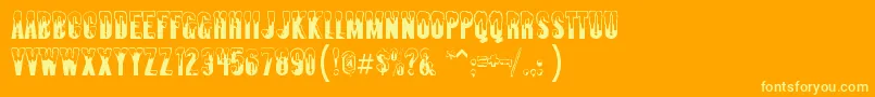 Almosnow-Schriftart – Gelbe Schriften auf orangefarbenem Hintergrund