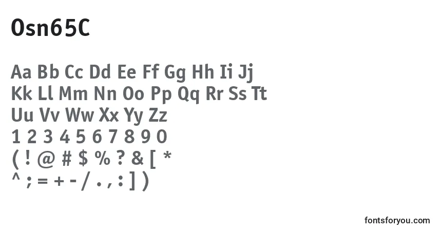 Schriftart Osn65C – Alphabet, Zahlen, spezielle Symbole