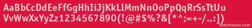 Osn65C Font – Pink Fonts on Red Background