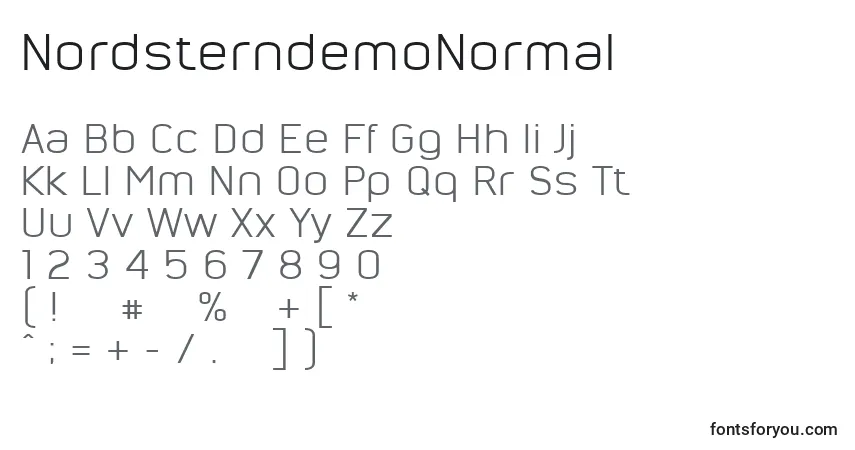 NordsterndemoNormal-fontti – aakkoset, numerot, erikoismerkit