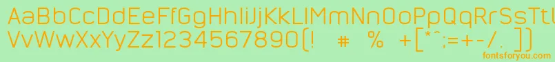 NordsterndemoNormal-Schriftart – Orangefarbene Schriften auf grünem Hintergrund