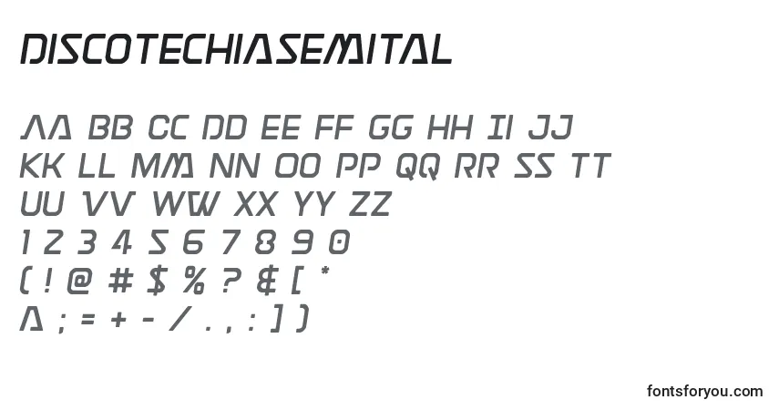 Discotechiasemital-fontti – aakkoset, numerot, erikoismerkit