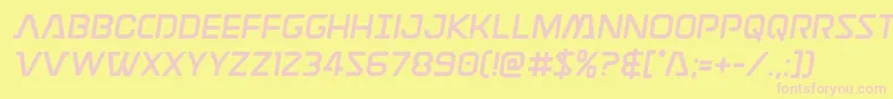 Discotechiasemital-fontti – vaaleanpunaiset fontit keltaisella taustalla
