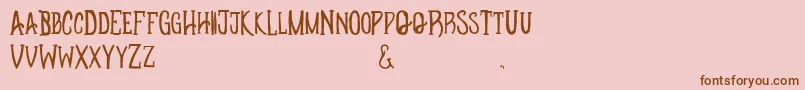 Apotheque-Schriftart – Braune Schriften auf rosa Hintergrund