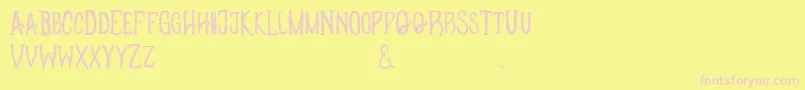 Apotheque Font – Pink Fonts on Yellow Background