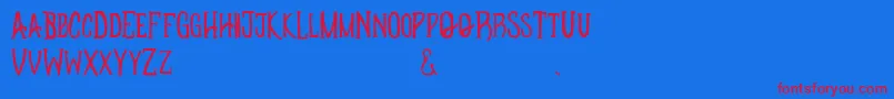 Apotheque Font – Red Fonts on Blue Background