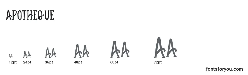 Размеры шрифта Apotheque