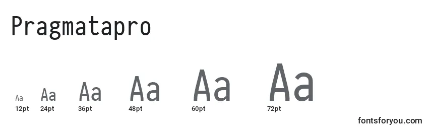 Размеры шрифта Pragmatapro