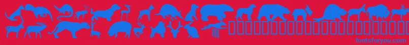 Wmanimals2 Font – Blue Fonts on Red Background