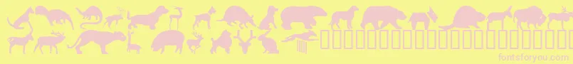 Wmanimals2 Font – Pink Fonts on Yellow Background
