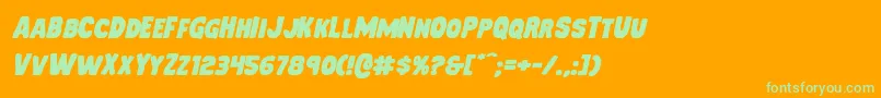 Mysterymobileexpandital Font – Green Fonts on Orange Background