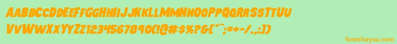 Mysterymobileexpandital Font – Orange Fonts on Green Background