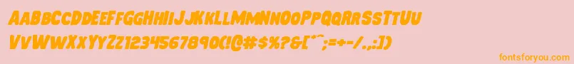 Weitere Informationen zur Mysterymobileexpandital-Schriftart Mysterymobileexpandital-Schriftart – Orangefarbene Schriften auf rosa Hintergrund