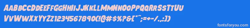 Mysterymobileexpandital Font – Pink Fonts on Blue Background