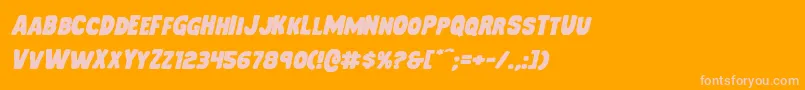 Mysterymobileexpandital-Schriftart – Rosa Schriften auf orangefarbenem Hintergrund