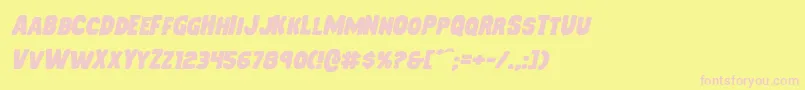 Mysterymobileexpandital Font – Pink Fonts on Yellow Background