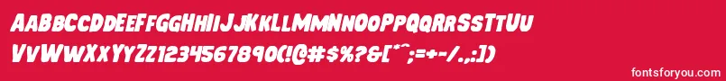 フォントMysterymobileexpandital – 赤い背景に白い文字