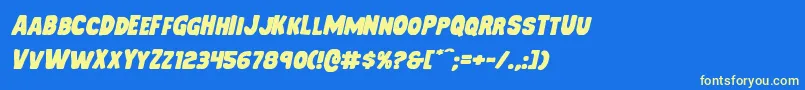 Mysterymobileexpandital Font – Yellow Fonts on Blue Background