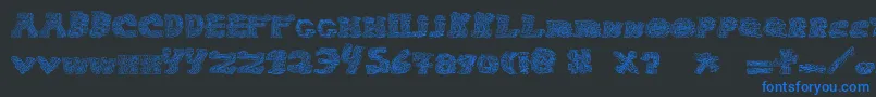 HaloSonic-Schriftart – Blaue Schriften auf schwarzem Hintergrund