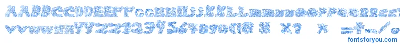 HaloSonic-Schriftart – Blaue Schriften auf weißem Hintergrund