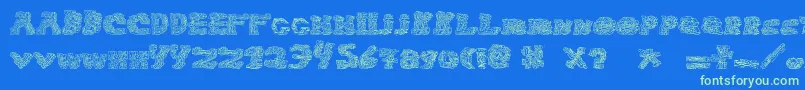 HaloSonic-Schriftart – Grüne Schriften auf blauem Hintergrund