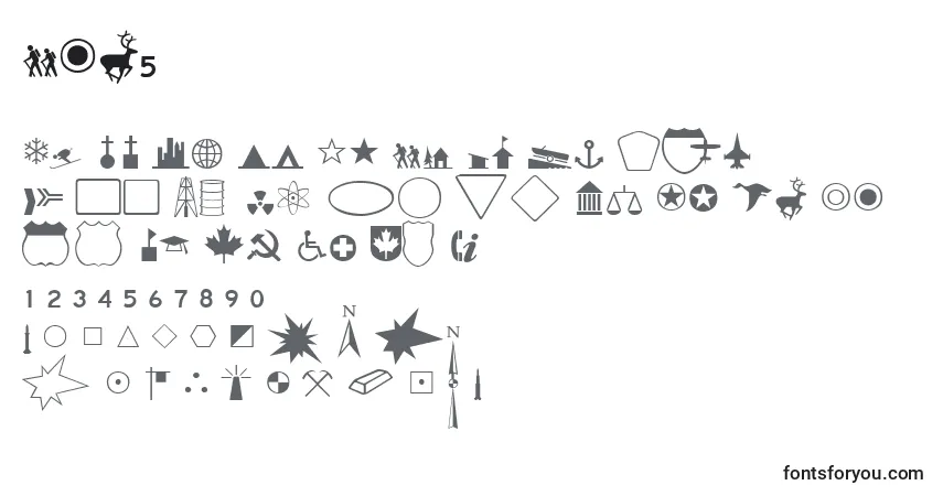 Schriftart Fts5 – Alphabet, Zahlen, spezielle Symbole